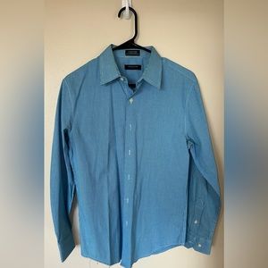 Small blue button up